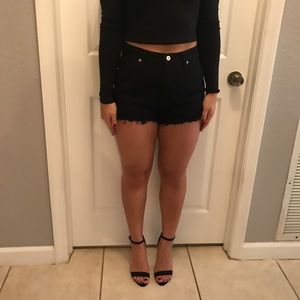 Black Jean Shorts